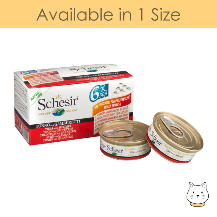 Schesir Multipack Tuna with Shrimps Wet Cat Food 6 x 50g