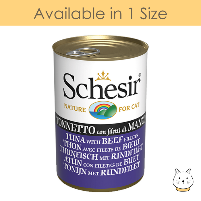 Schesir Tuna with Beef Fillets in Jelly Wet Cat Food 140g