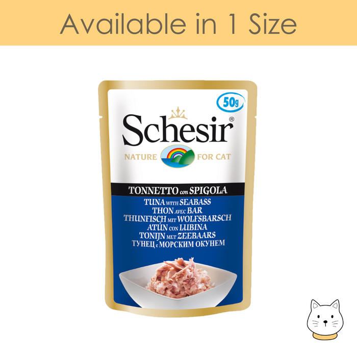 Schesir Tuna with Seabass Pouch Wet Cat Food 50g