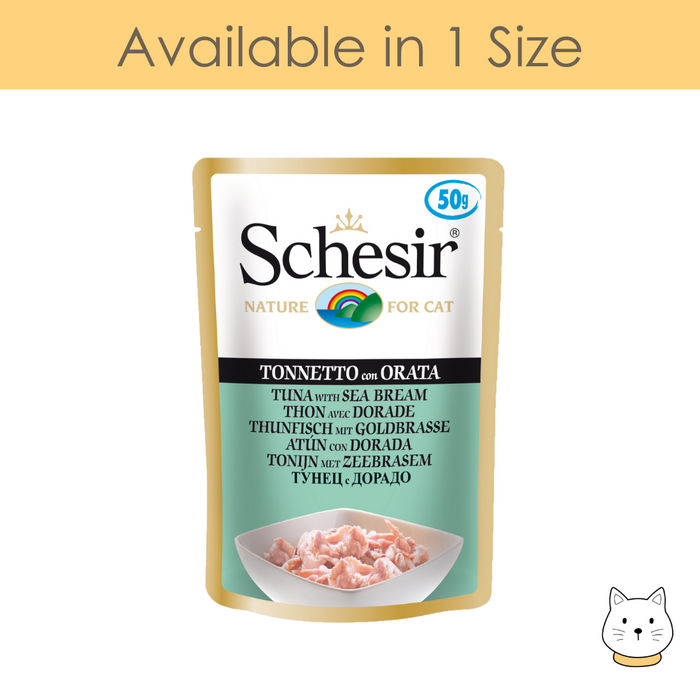 Schesir Tuna with Seabream Pouch Wet Cat Food 50g