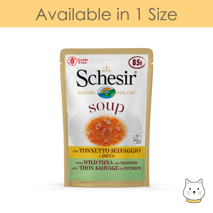 Schesir Wild Tuna and Pumpkin Soup Pouch Wet Cat Food 85g