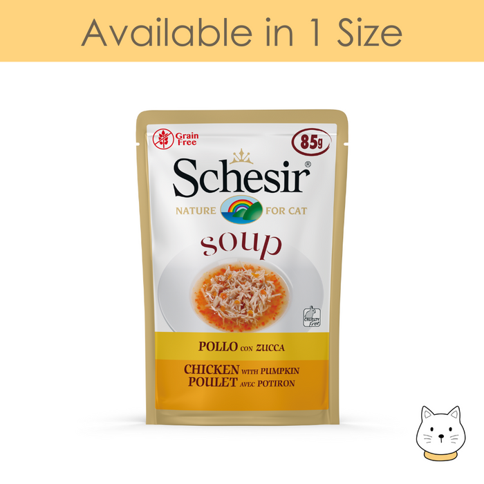 Schesir Chicken with Pumpkin Soup Pouch Wet Cat Food 85g