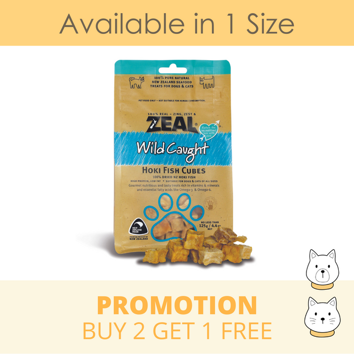 Zeal Hoki Fish Cubes Cat Dog Treat 125g — WSN Friends