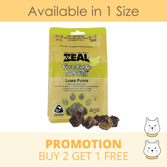 Zeal Lamb Puffs Cat & Dog Treat 85g
