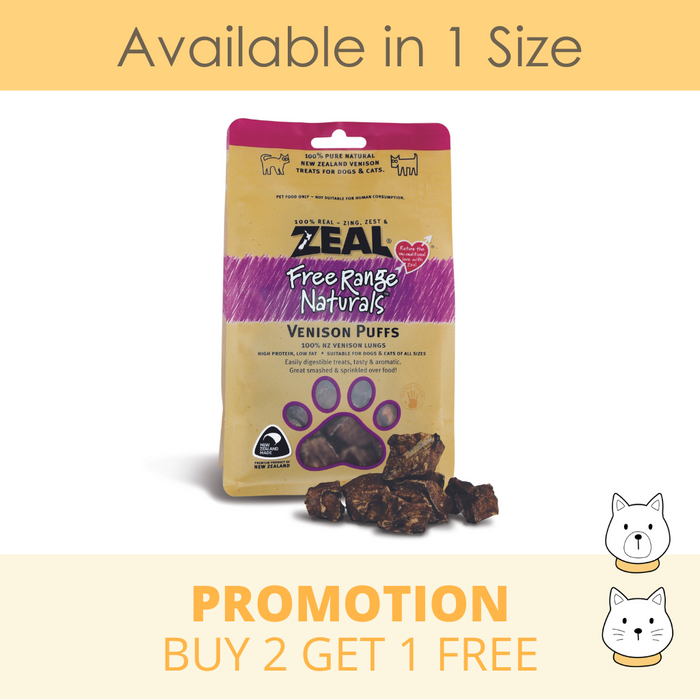 Zeal Venison Puffs Cat & Dog Treat 85g